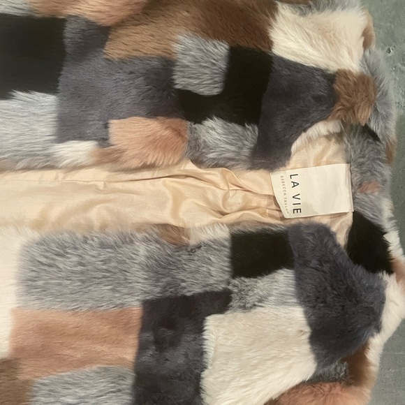 LA VIE Rebecca Taylor Faux Fur Patchwork Jacket - Small (excellent condition) - Picture 5 of 6